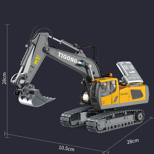 Alloy Charging Excavator Toy Car