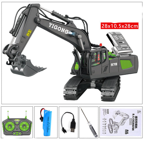 Alloy Charging Excavator Toy Car