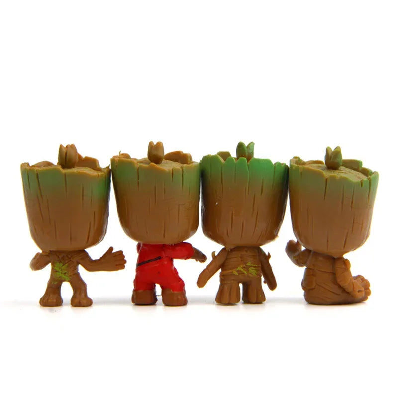 4pcs Set Cute Baby Groot Action Figures-4