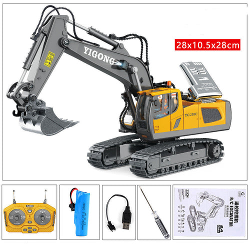 Alloy Charging Excavator Toy Car