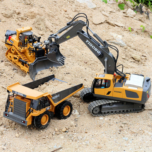 Alloy Charging Excavator Toy Car