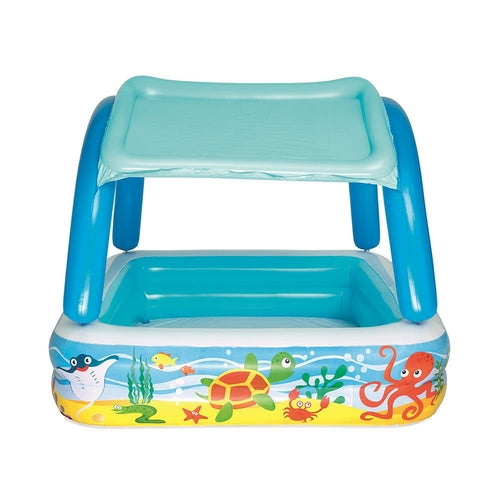 Kids Pool 140x140x114cm Inflatable Swimming w/ Canopy Play