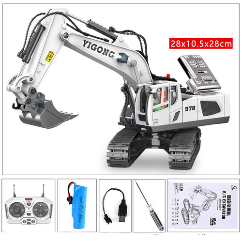 Alloy Charging Excavator Toy Car