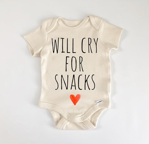 Snacks Foodie - Baby Boy Girl Clothes Infant Bodysuit Funny Cute