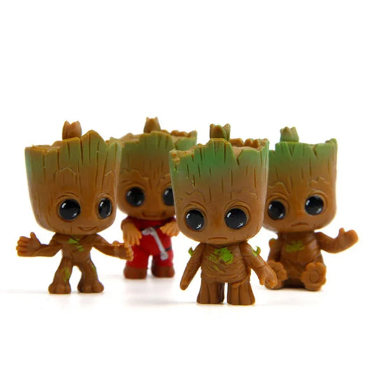 4pcs Set Cute Baby Groot Action Figures-0