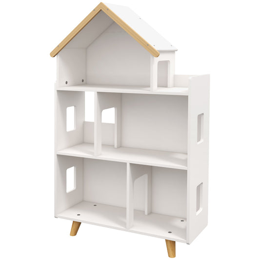 3 Tier Toy Storage Shelf With 6 Cubby Organisers White-0