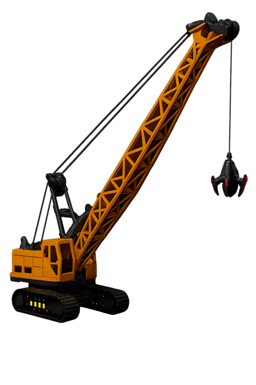 Heavy-Duty Crawler Crane Toy Model – Realistic Lattice Boom, Hook