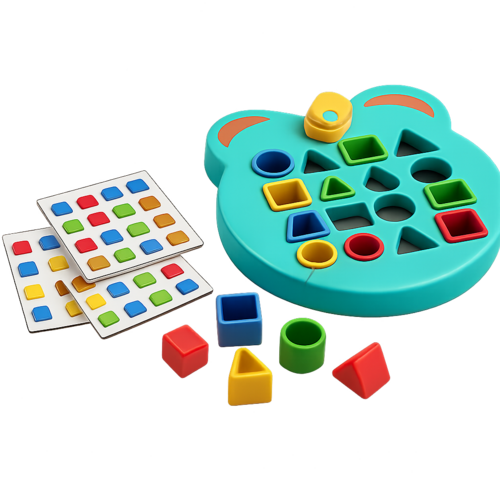 Bear-Shaped Educational Shape Sorting Toy for Toddlers – Color-Coded